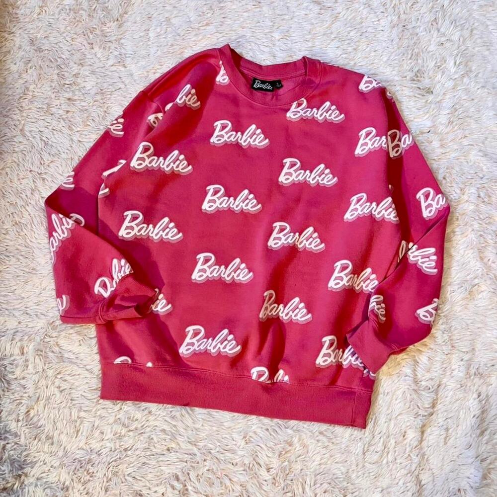 Barbie Pink Kidcore Girlhood‎ Cartoon Women Empowerment Maximalist Cozy Pullover